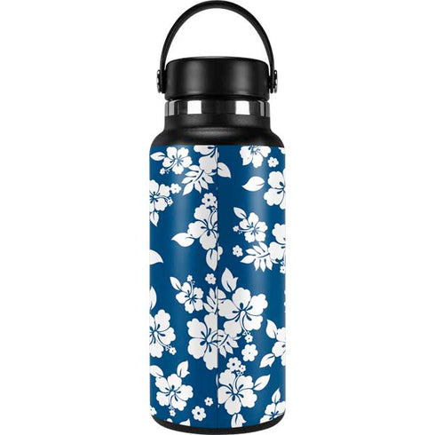 Blue and White Hydro Flask 32oz Wide Mouth Skin